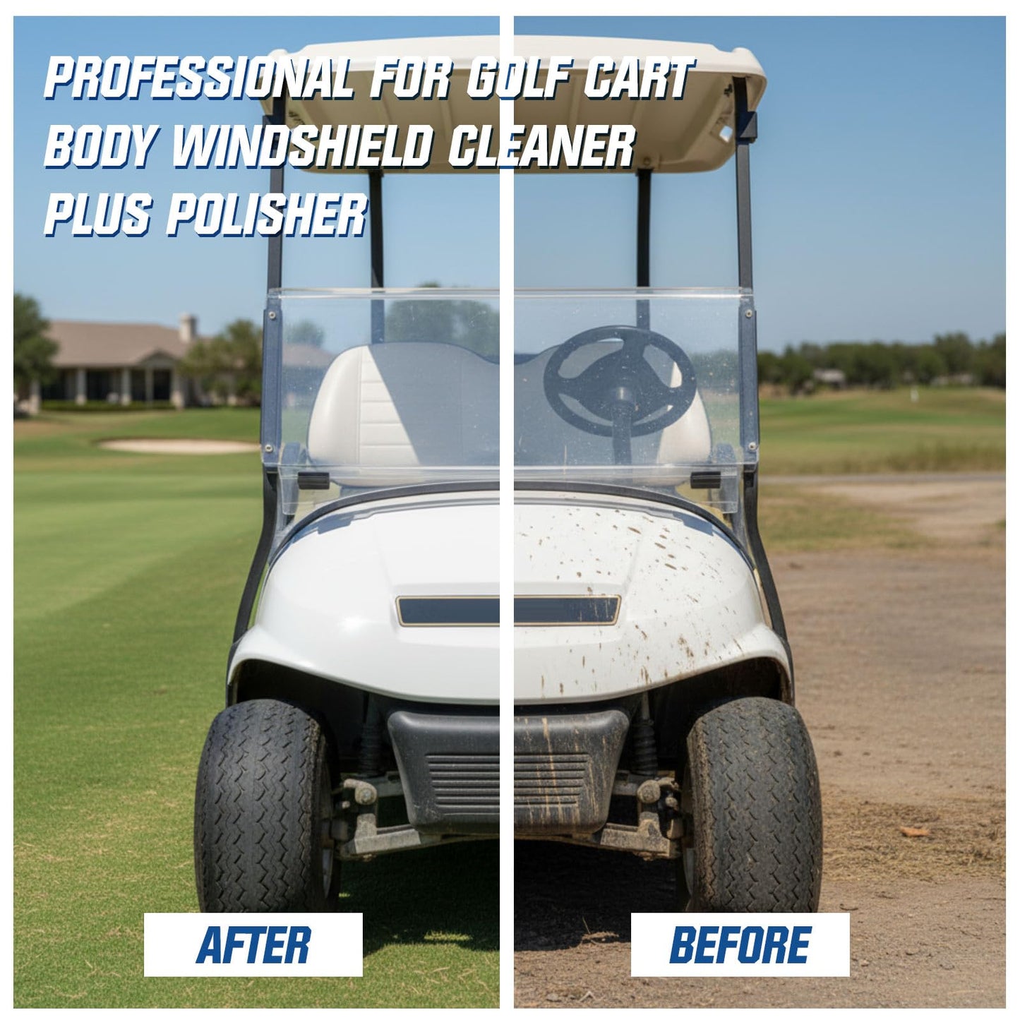 Acellegic 4 Pcs Golf Cart Cleaner Kit, Golf Cart Body Windshield Polish Cleaner with Cleaning Brush Towels, Removes Hard Water Stains, Battery Acid, Grease, Lubricates & Rust Proofs