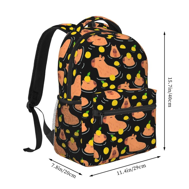 moremohome capybara backpack,capybara stuff,capybara accessories,capybara gifts,capybara supplies,cute backpack,backpack for women,backpack for men,11.4 * 7.8 * 15.7 inches,04