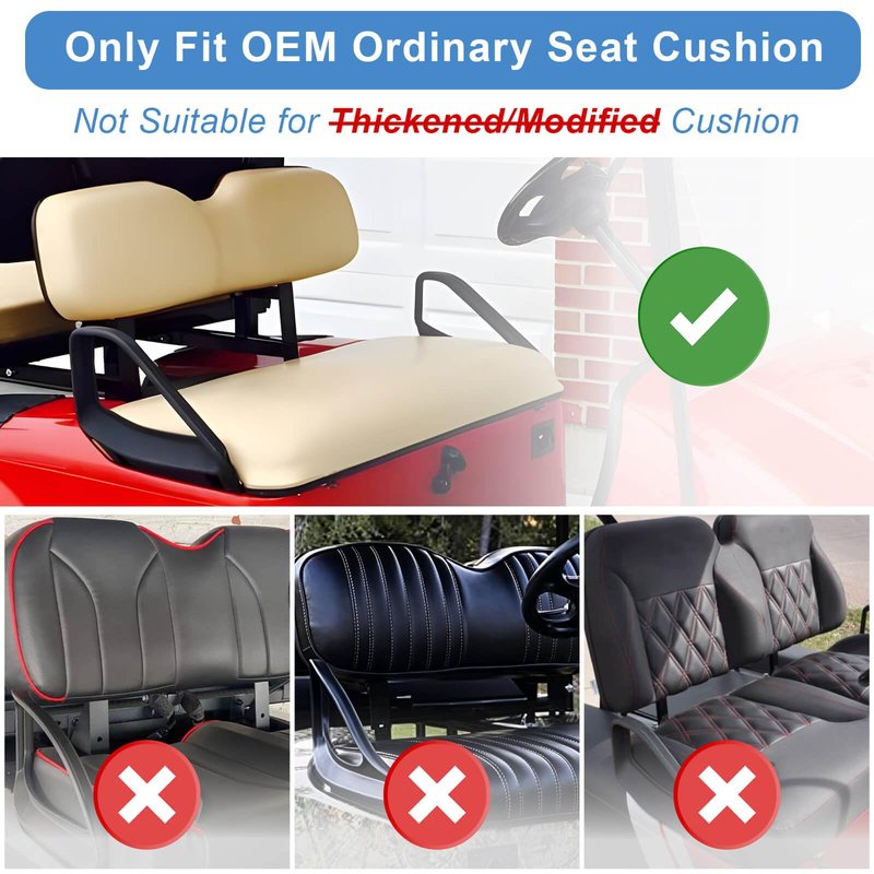 MOSNAI Universal Golf Cart Seat Covers Set for EZGO TXT/RXV, Club Car DS/Precedent, Yamaha G29/ Drive 2 Front Seats, Durable Breathable Bench Seat Covers Washable Polyester Mesh Cloth Without Logo