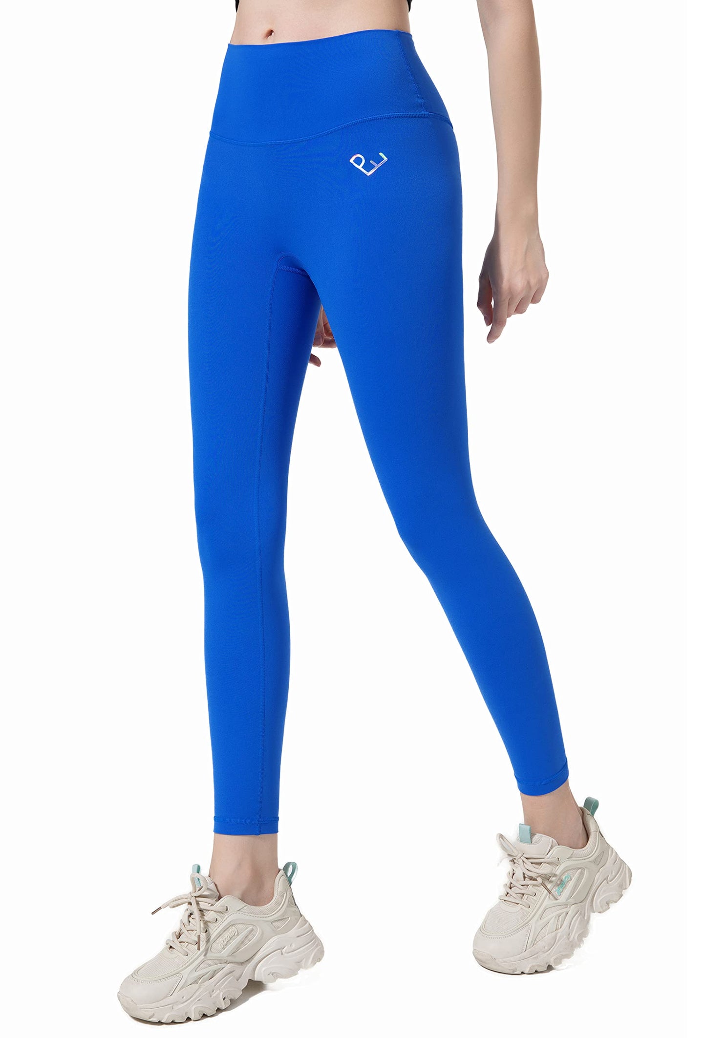 PaletteFit No Front Seam Workout Leggings for Women, High Waisted Yoga Pants with Tummy Control, 7/8 Length Leggings with Hidden Pocket (Speedy Blue, XL)