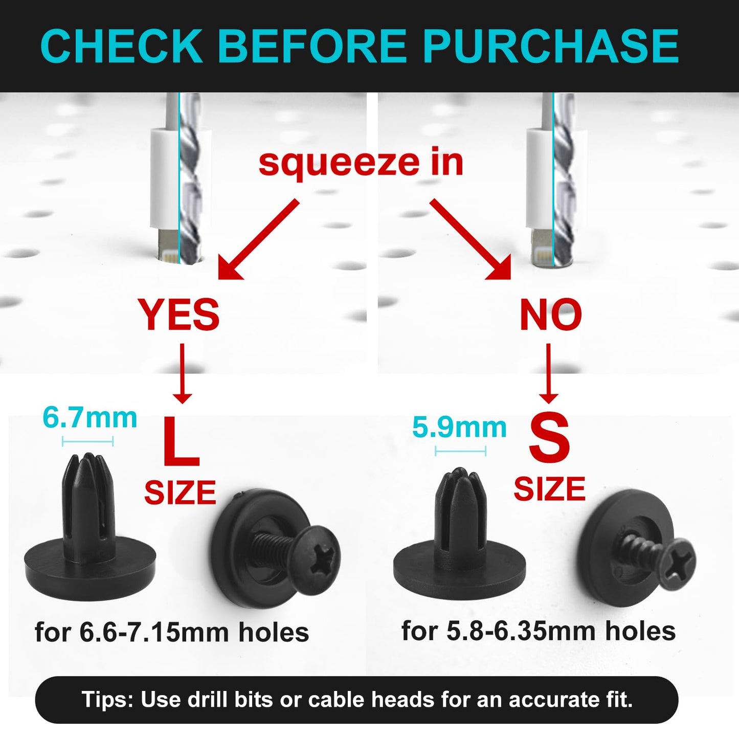 G.CORE Pegboard Peg Hooks Accessories - 40 Set Pegs with Inserts and Screw Fit 1/4 Pegboards Multi-Functional for Hanging and Mounting - Utility Tool Hanger Organizers (Large Size)