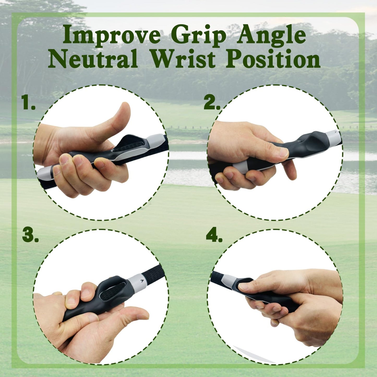 MIKIPLUM Golf Training Kit with Arm Band, Wrist Strap & Grip Trainer, Golf Wrist Training Aid for Swing Alignment, Muscle Memory and Warm-Up, Indoor/Outdoor Gift for Beginners, Men & Women