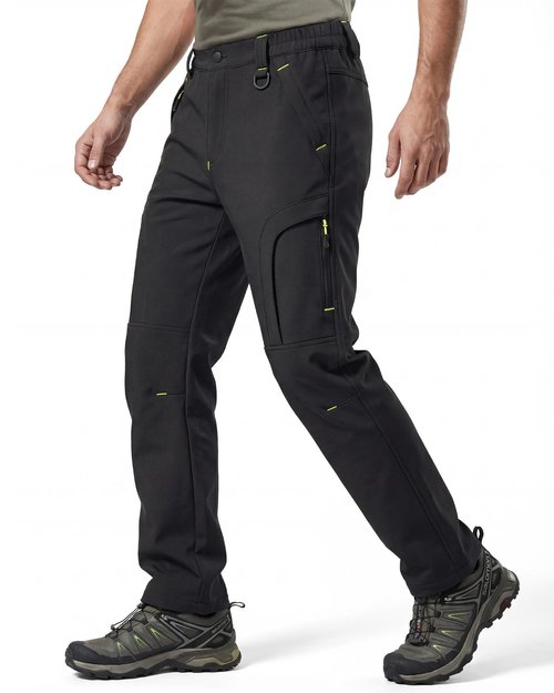 Lizorn Men's Snow Ski Pants Waterproof Insulated Winter Softshell Fleece Lined Hiking Work Snowboard Trousers for ColdWeather