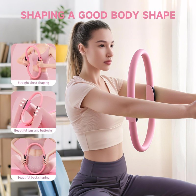 AAMMZZ Pilates Essential Kit - Home Pilates Equipment Set - with Toning Pilates Ring & Long Resistance Bands & 3 Level Pilates Loop Bands & Soft Pilates Ball & Pilates Grip Socks (Blue)