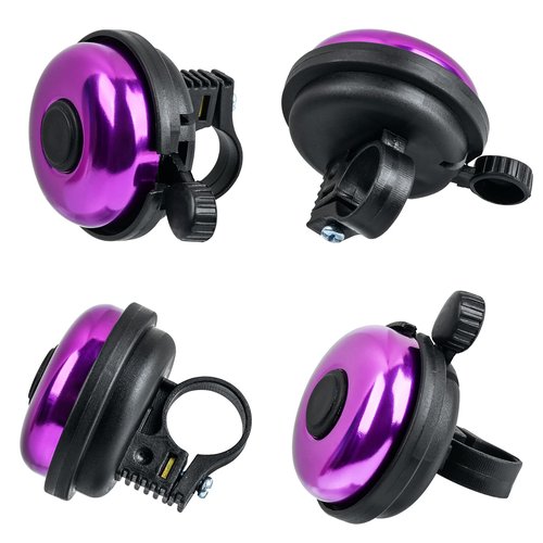 Xthuge Classic Bike Bell, Aluminum Bicycle Bell, Loud Crisp Clear Sound Bicycle Bike Bell for Adults Kids(Purple-Right Hand Use)