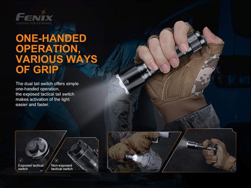 Fenix TK16 V2.0 3100 Lumen LED Tactical Flashlight, USB Rechargeable Long Beam Throw Duty Light with BBX5 Battery Carrying case Bundle