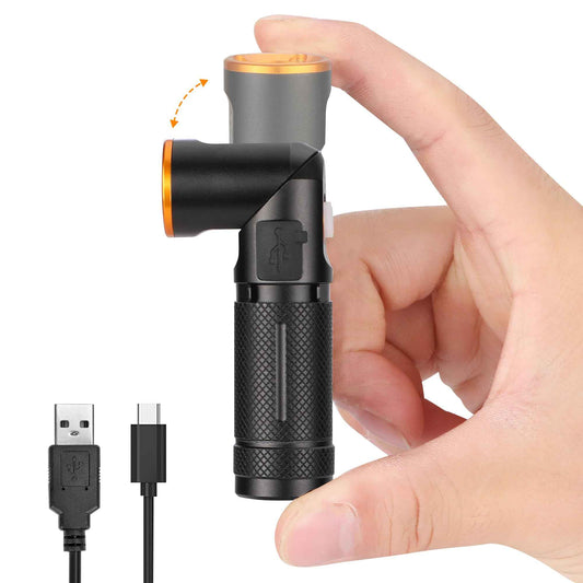 EverBrite 600 Lumens Pocket Flashlight, 90 Degree Tactical Pen Light with Magnet, Type-C Rechargeable with 3 Modes for Night Working, Outdoor, Camping, Emergency