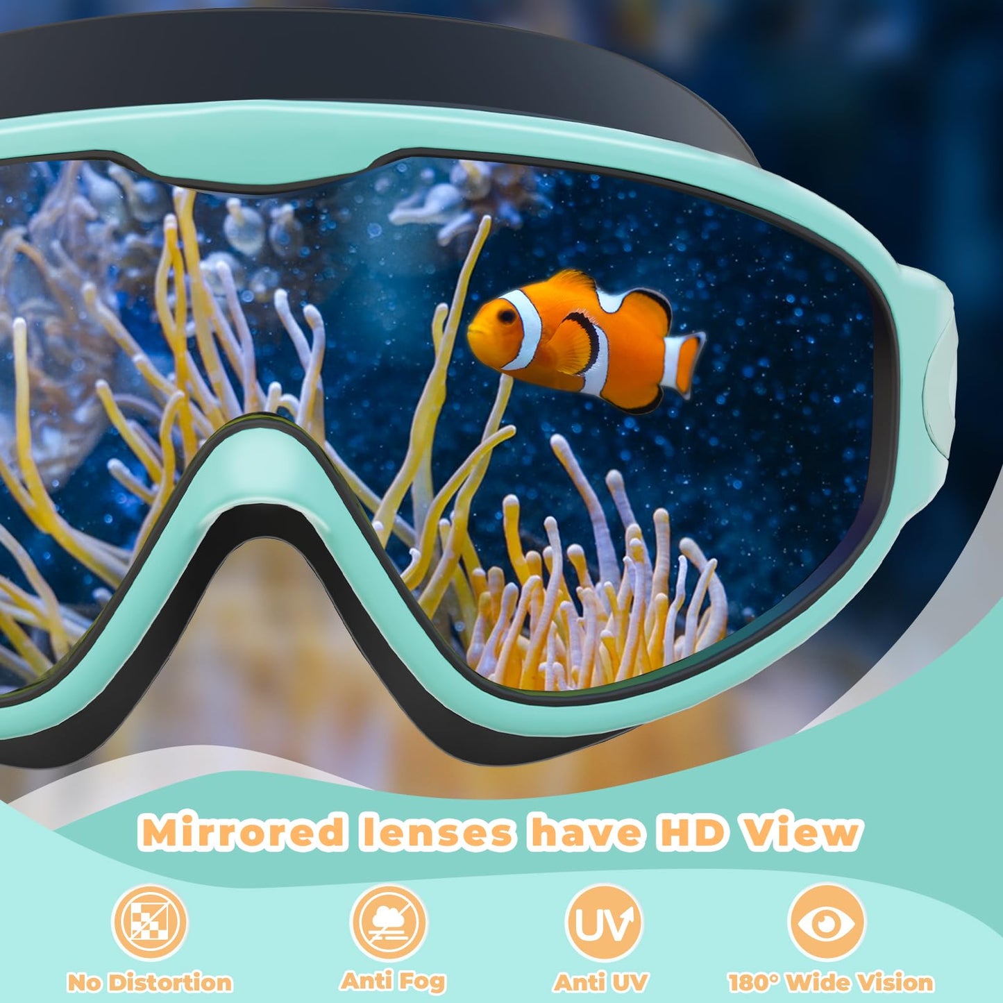 Keary 2 Pack Swim Goggles for Kids 6-14 8-14 Kids Swimming Goggles Age 3-15 4-7 4-16 8-12 For Boys Girls Youth Toddler Children Pool Water Goggle Anti Fog UV Protection Clear Wide View Waterproof