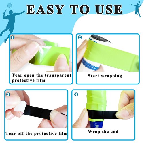12 Pieces Tennis Racket Grip overgrip Tape Tennis Accessories Precut Badminton Racket Grip Colorful for Anti-Slip and Sweat Absorbent Grip