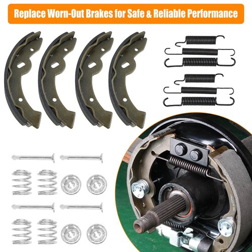 EZGO Brake Shoes Pads Spring Kit Fit EZGO TXT/Medalist 1997–2008, ST350 Gas 2000-2012, Workhorse 800 Gas 1997-2012, Yamaha 95-02 G14, G16,G19 Electric, G20 Gas, OEM 27943G01 70795G01 27944-G01