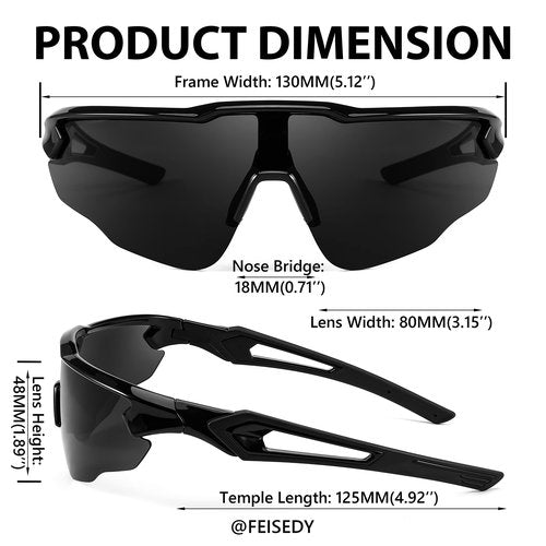 FEISEDY Youth Sport Polarized Sunglasses for 8-16 Cycling Running Driving Baseball Goggles Glasses B0011
