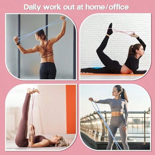 gymfrog Figure 8 Resistance Bands for Women,Exercise Bands with Non-Slip Handles for Shoulder,Back & Arm Workout - Home Gym,Yoga & Physical Therapy - Toning,Posture Correction (15lbs/25lbs/35lbs)