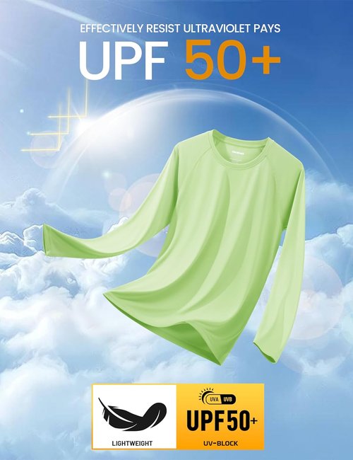 MAGCOMSEN Men's Long Sleeve Athletic Shirts - UPF 50+ UV Sun Protection for Hiking & Running