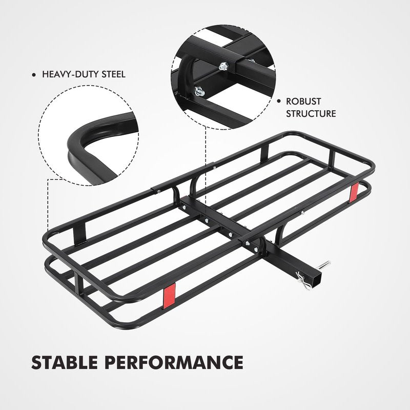 500 Lbs Capacity Hitch Mount Cargo Carrier Basket - Heavy-Duty Cargo Baskets, 53" x 19" x 6" Cargo Rack Rear Luggage Basket for Car and SUV