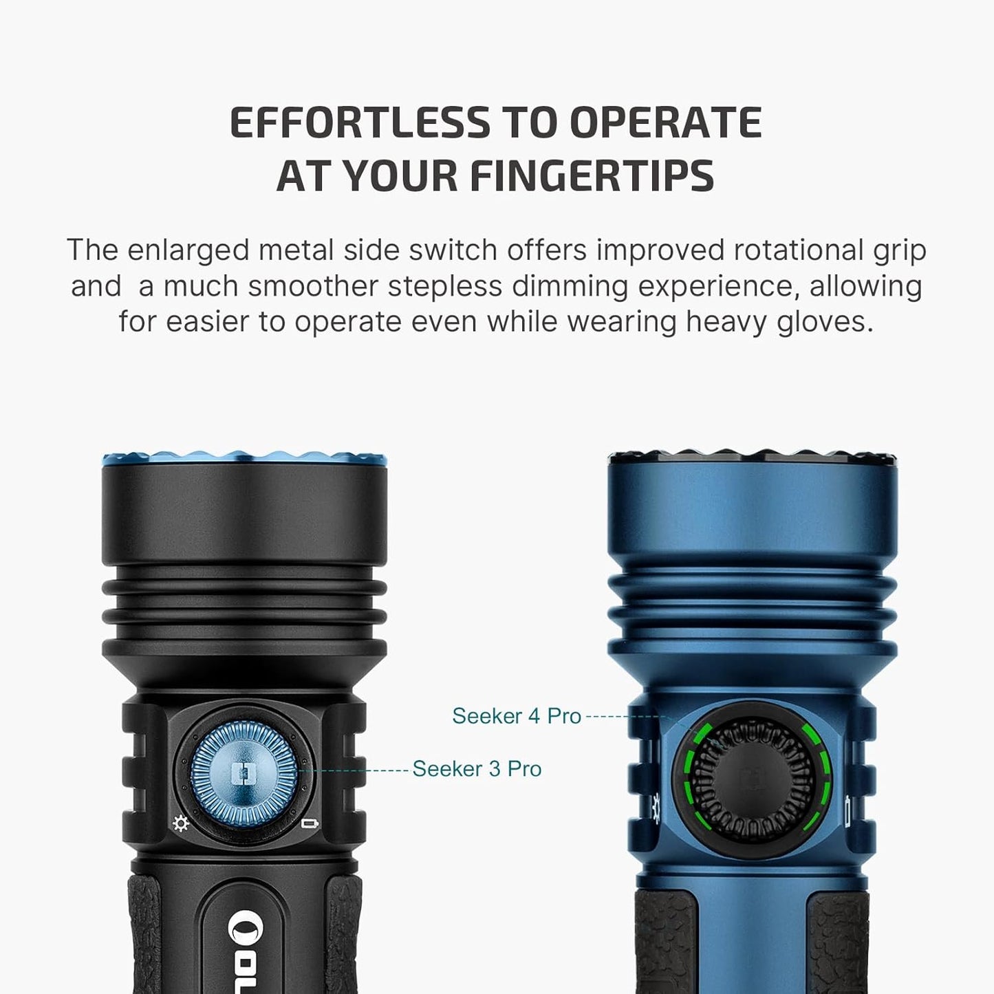 OLIGHT Seeker 4 Pro Flashlight - 4600 Lumens Rechargeable, Waterproof IPX8, USB-C Holster | Midnight Blue Cool White