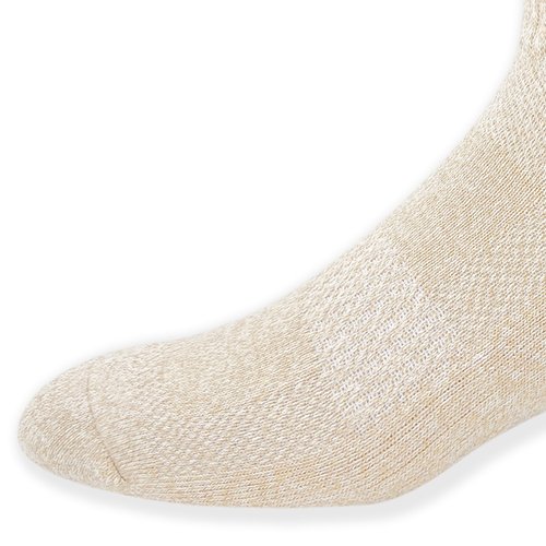 HaloYIYI Cushioned Athletic Socks for Men, Arch Support, Breathable Mesh, 4 Pair, Beige (US, Numeric, 6, 11, Regular, Regular, 4 Beige)