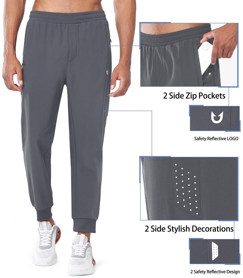 NORTHYARD Men's Fleece Lined Pants Winter Warm Sweatpants Thicken Windproof Pants Track Athletic Running Joggers Workout Gym SMOKEGREY L