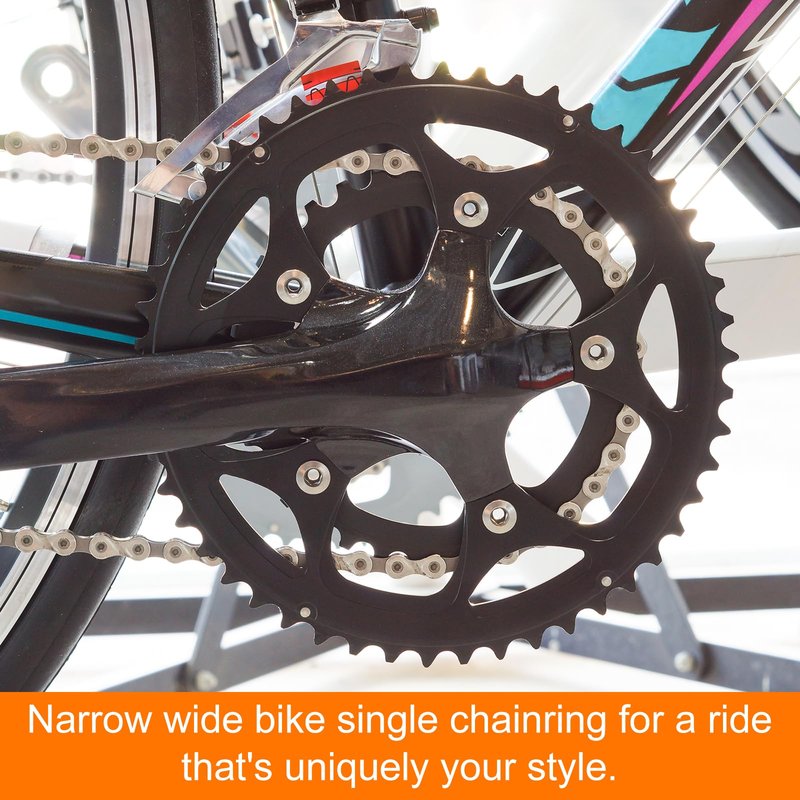 HARFINGTON 2pcs 130BCD Bike Chainring Set 39T/53T Round Narrow Wide Aluminum Chainring Chainwheel with Double Round 5 Bolts for Road Bike Bicycle 9/10/11 Speed Chains