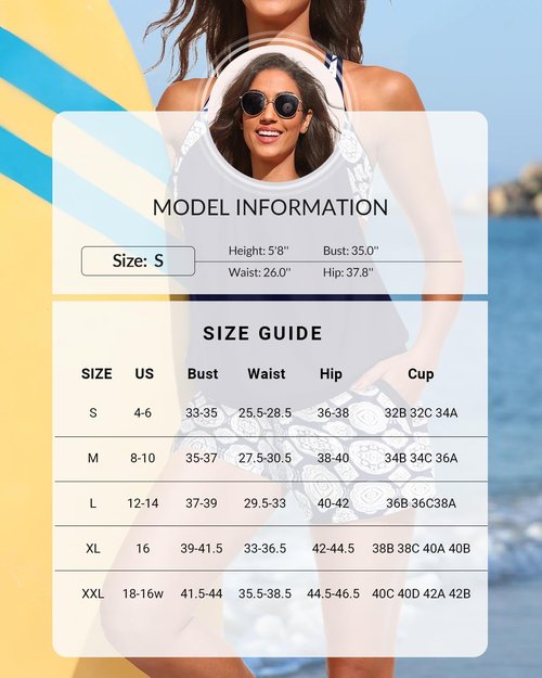 Daci Tankini Swimsuits for Women - Tummy Control Two-Piece Bathing Suit with Sporty Pockets