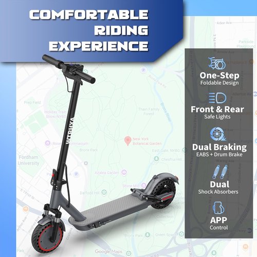 Electric Scooter - Skiennix Dual Suspension, 350W/500W Motor, 19/22 MPH, 23-31 Miles Range, 8.5"/10" Tires