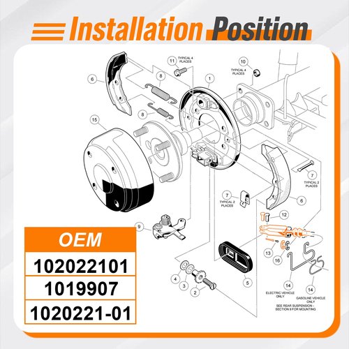 GODCTSUP Club Car Brake Cable Set, Golf Cart Brake Cables for Club Car DS 2000-Up Gas & Electric, Driver & Passenger Side Cables, OEM# 1020221-01, 102022101