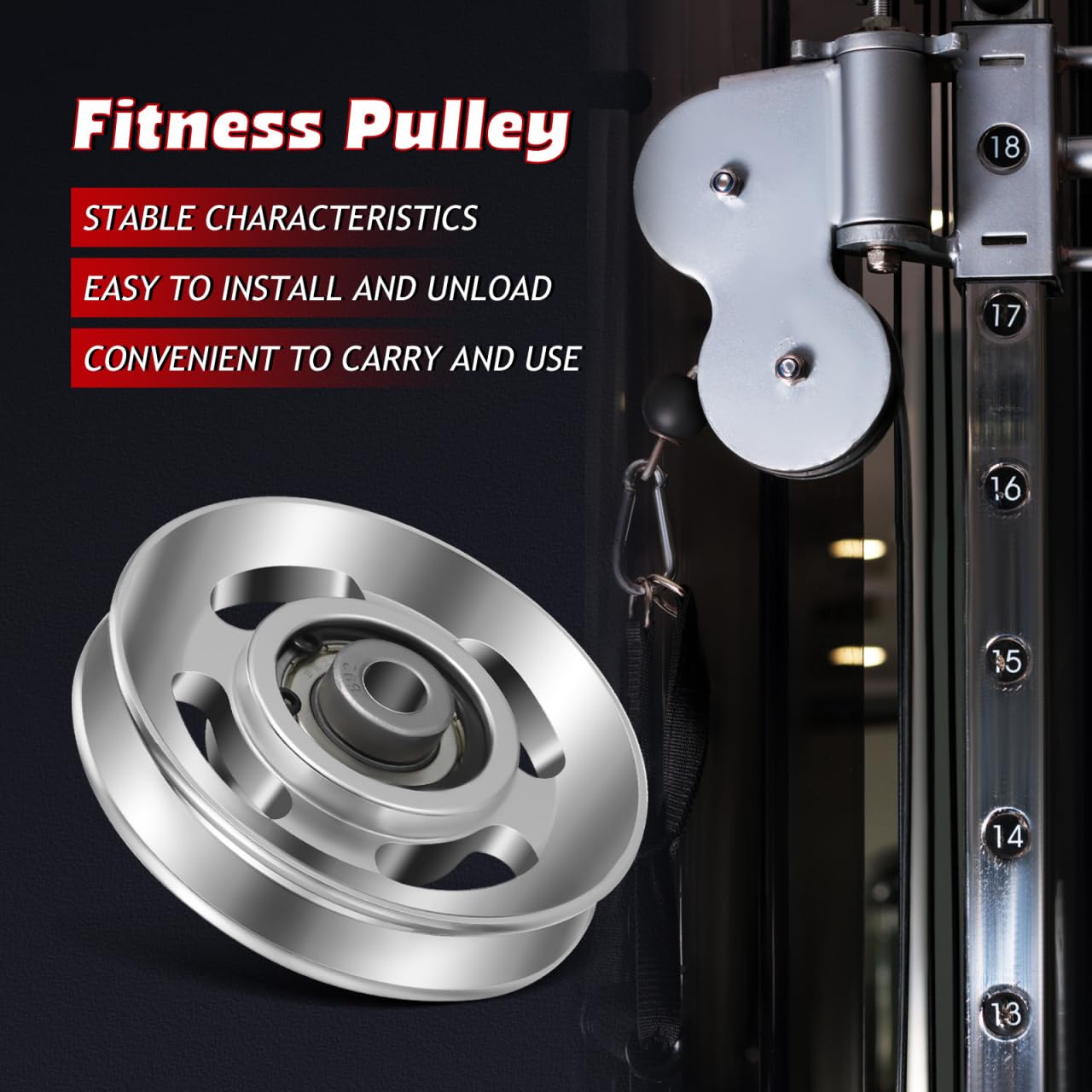 balacoo Gym Pulley Wheel Heavy Duty Aluminum Cable Pulley 3.46X4.72In Smooth Bearing System Exercise Machine Attachments Replacement for Home and Commercial Fitness Equipment