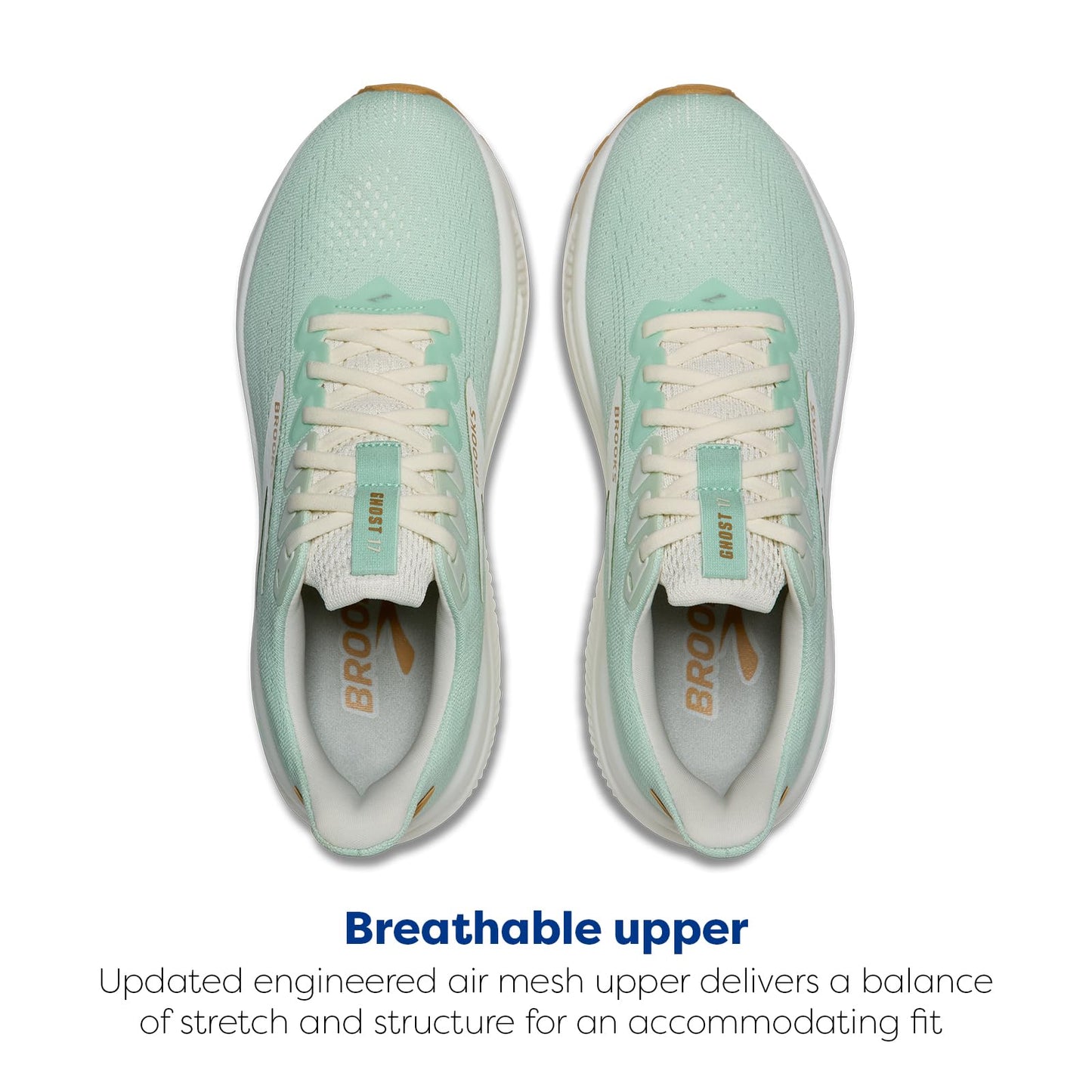 Brooks Women’s Ghost 17 Neutral Running Shoe - Honeydew/Coconut/Taffy - 9 Medium