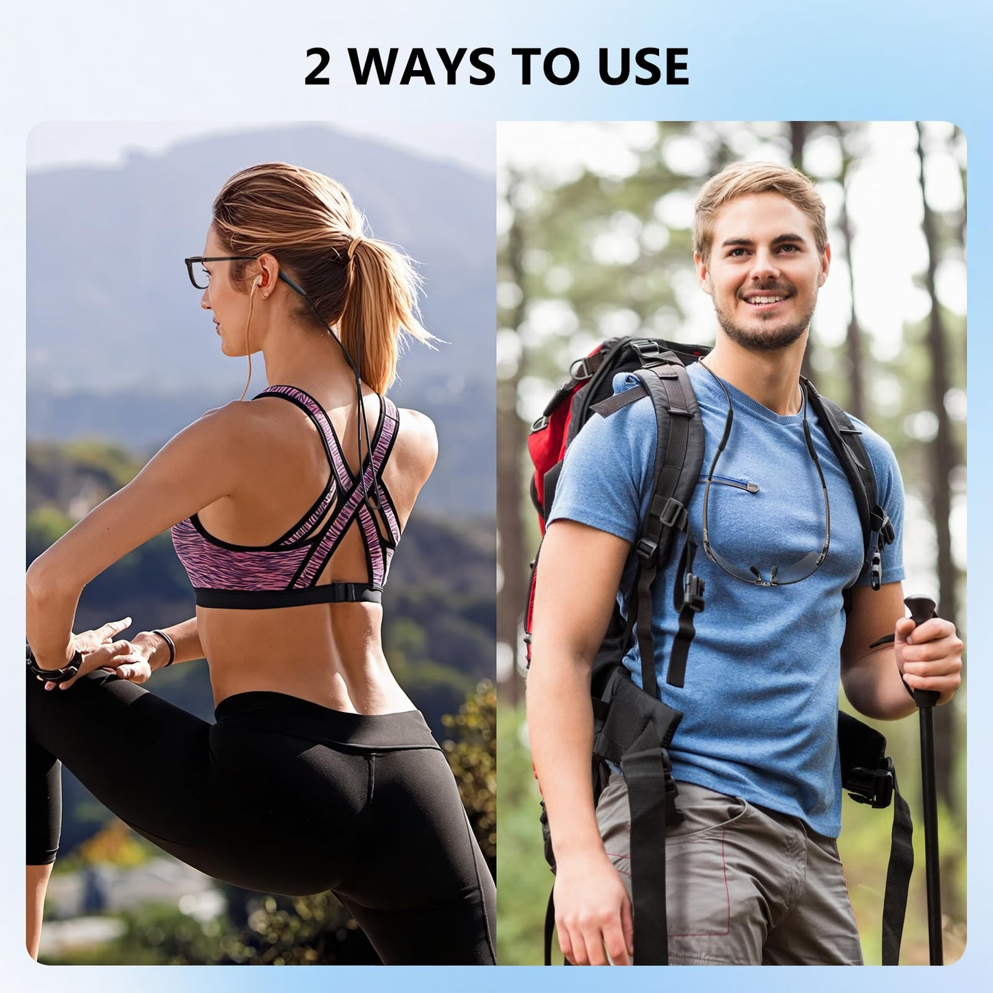 80Days Adjustable Eyeglass Strap: Nylon Retainer for Glasses and Sunglasses with Silicone Grips, Secure Fit