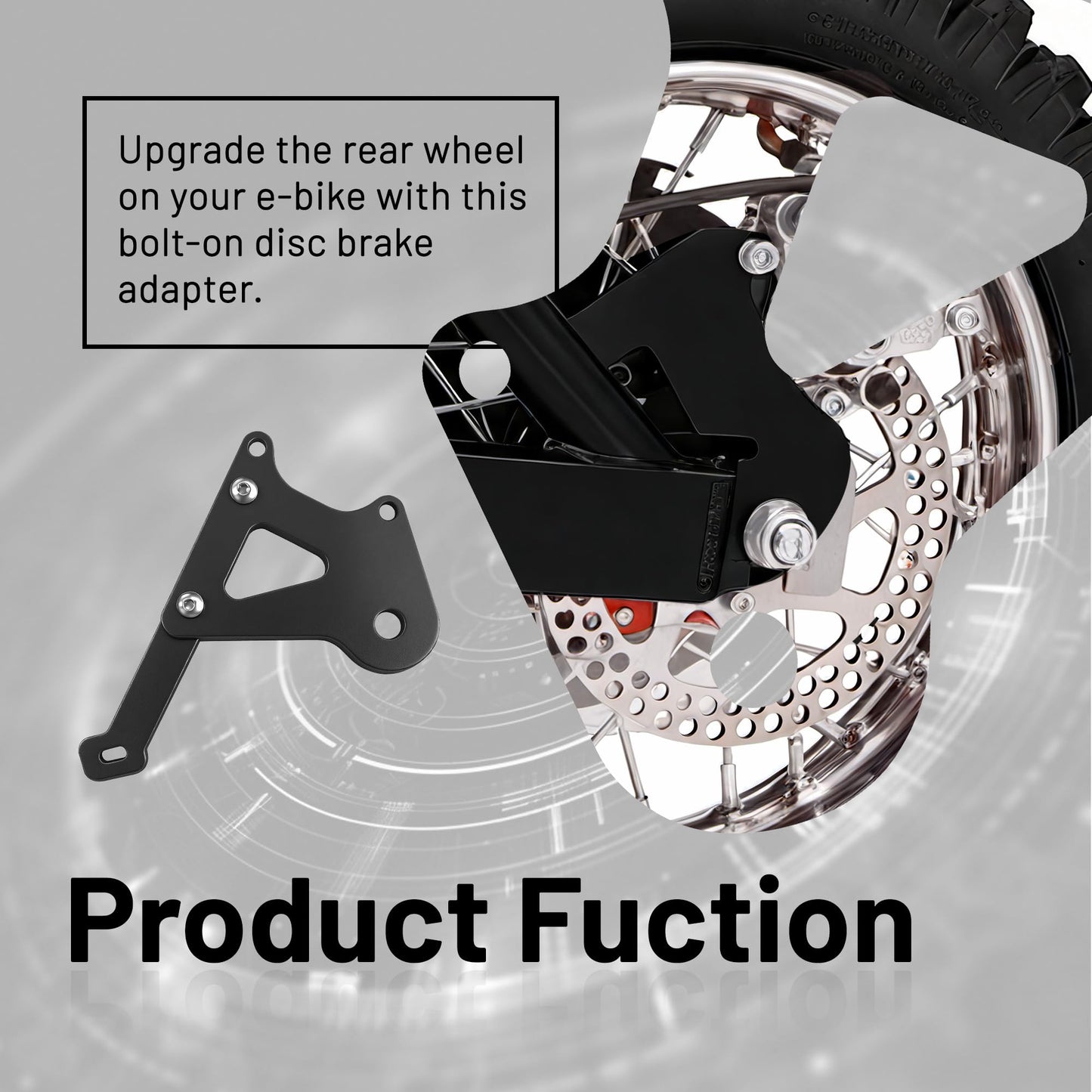 140mm Disc Brake Adapter, Compatible with Razor Dirt Bike MX350,, Aluminum Rear Brake Caliper Mount Bracket Kit for Enhanced Off-Road & Mountain Riding Safety（Black）