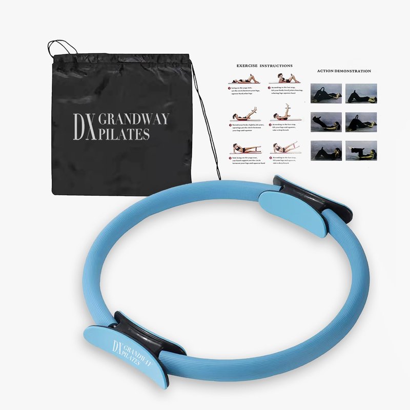 DX Grandway Premium Pilates Ring Fitness Circle - Lightweight Durable Foam Padded Handles, Flexible Resistance Exercise Equipment for Toning Arms, Thighs, Legs & Core