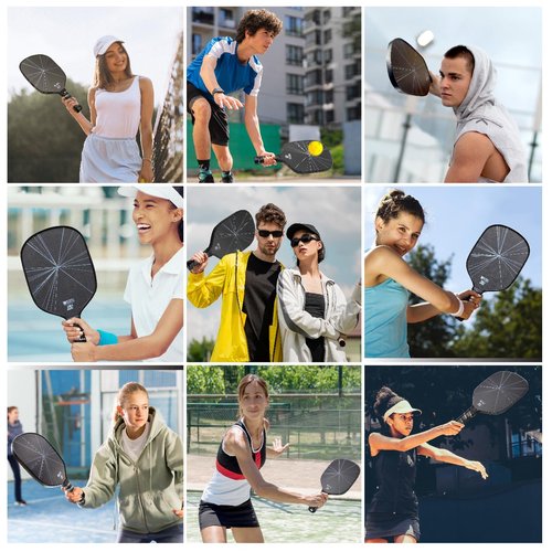 Kasaca Raw Carbon Fiber Pickleball Paddle, Carbon Friction Surface, High-Friction Textured Rackets, 16mm Thickness, USAPA Approved, Thermoformed for Intermediate & Advanced Players