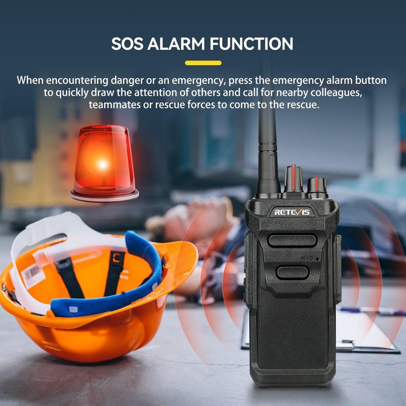Retevis RT48 IP67 Waterproof Walkie Talkie,Heavy Duty 2 Way Radio with Earpiece,Military Grade,Rugged,Squelch,VOX,SOS Alarm,1200mAh Rechargeable Two Way Radio,for Hunting Emergency Outdoor(2 Pack)