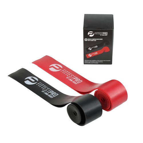 Limm Muscle Compression Floss Bands - Tack and Flossing Bands for Mobility, Fitness, and Recovery - Best for Athletes, Therapy and Injury - Set A: Includes 2 Levels of Compression and Travel Pouch