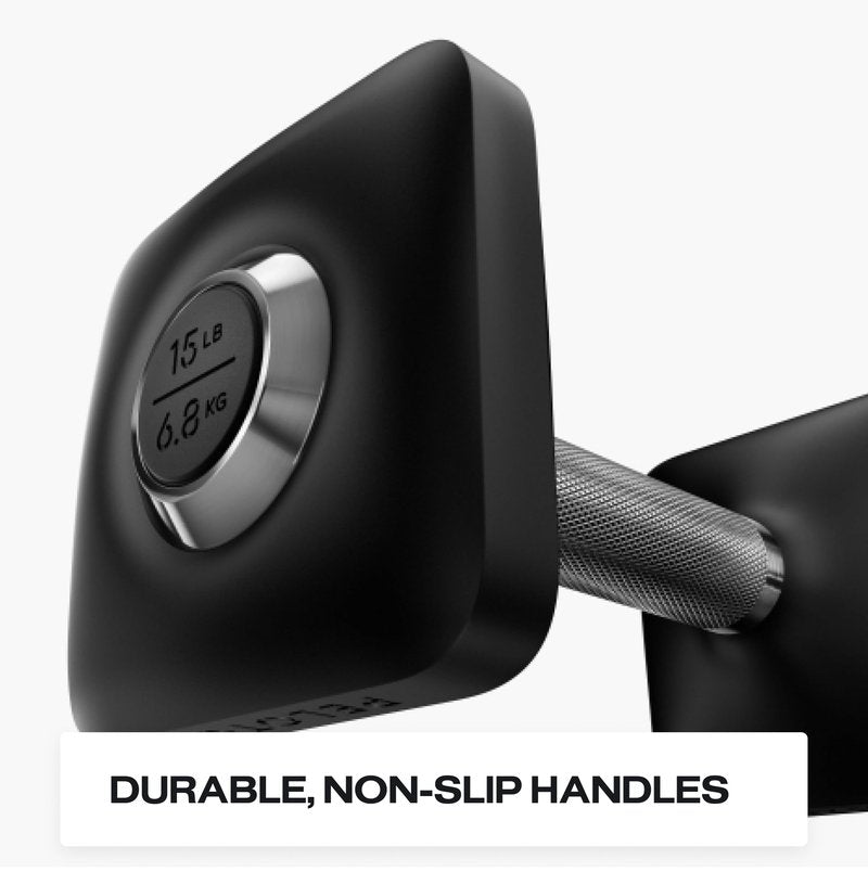Peloton Dumbbells | Ergonomically Designed Pair of Cast Iron Weights With Urethane Coating and Nonslip Grip, Available in Set of Two - 5 lb, black
