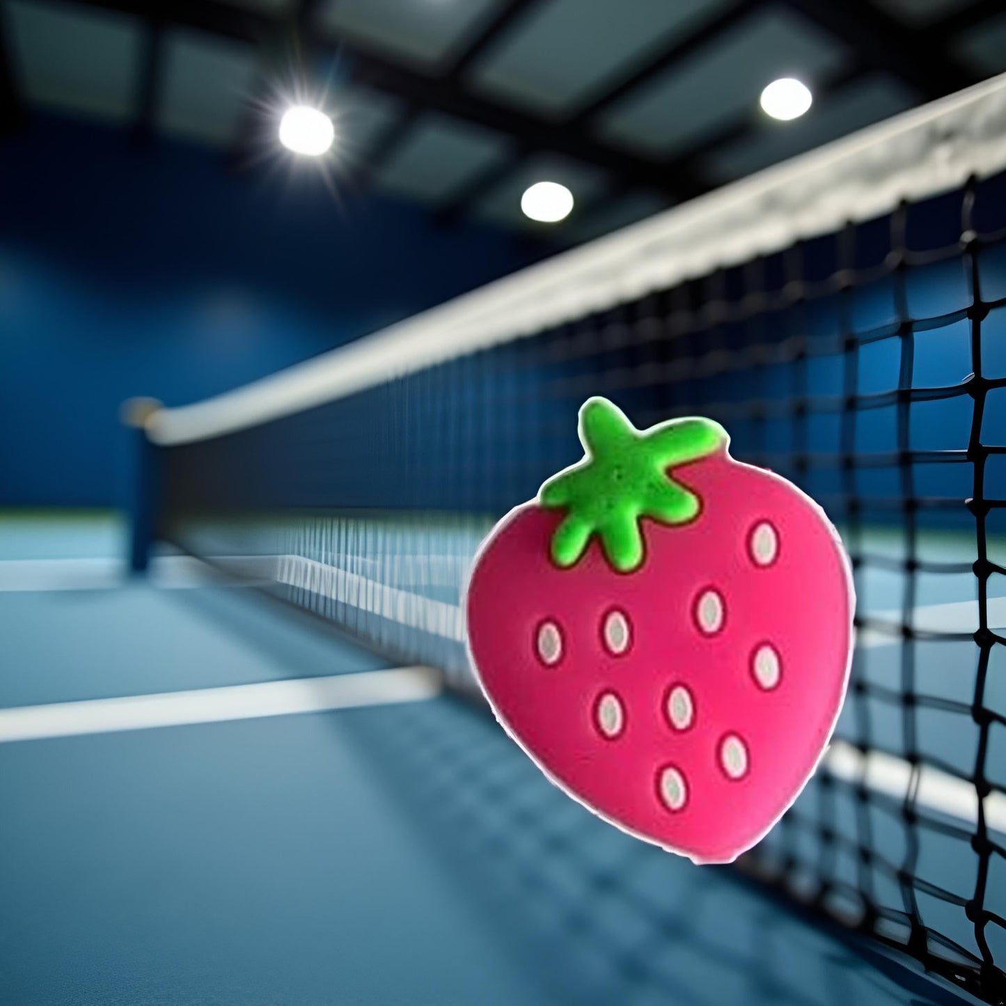 Pink Strawberry Tennis Racket Vibration Dampener Soft Silicon Racket Dampener Cartoon Shape Tennis Racquet Shock Absorbers Tennis Racket for Racquetball, Tennis Vibration Dampeners
