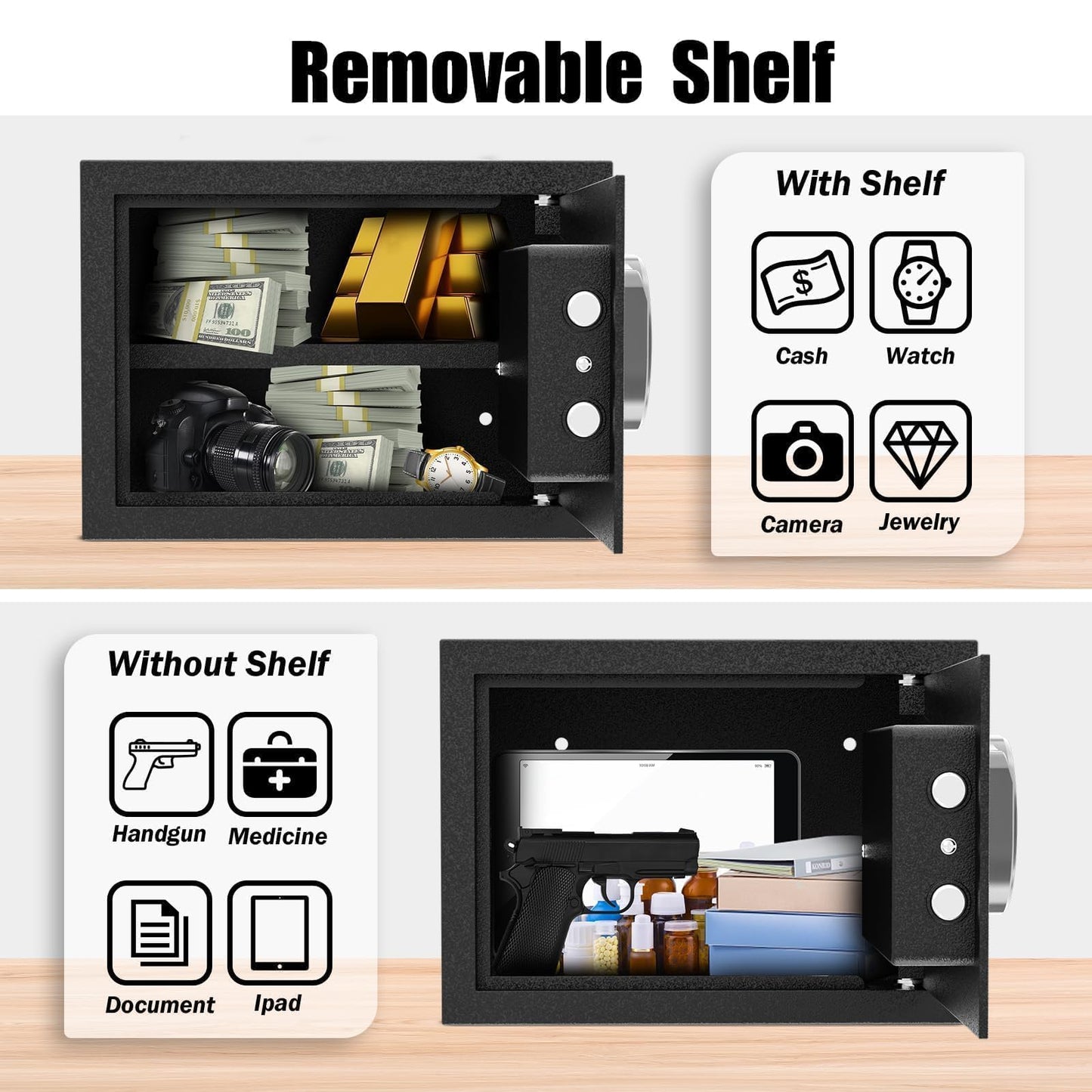 [ 1.6 Cu.ft. ]PATRON Fireproof Safe for Home,Document Safe Box Office,Digital Security Home Safes,Cabinet Safes for Money Cash,Wall Safes with Electronic Keypad for Hotel House Business,1.6 Cu.ft.