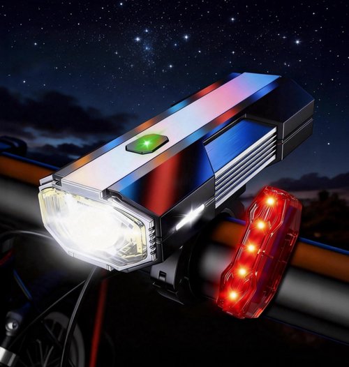 Bike Lights for Night Riding with Power Bank Function, USB-C Rechargeable Bike Lights, Bicycle Headlight Front and Back, Aluminum Alloy Construction, IPX6 Waterproof Rating 5 Lighting Modes