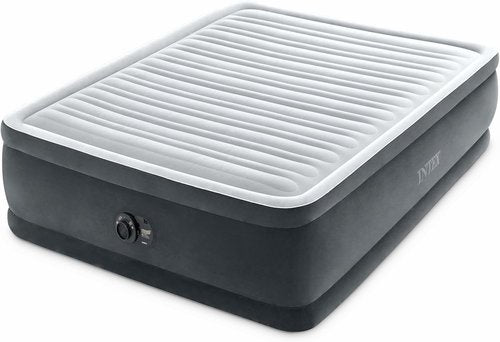 Intex Dura-Beam Deluxe Comfort-Plush Elevated Air Mattress - Queen Size with Built-in Electric Pump - 18" High, 600lb Capacity