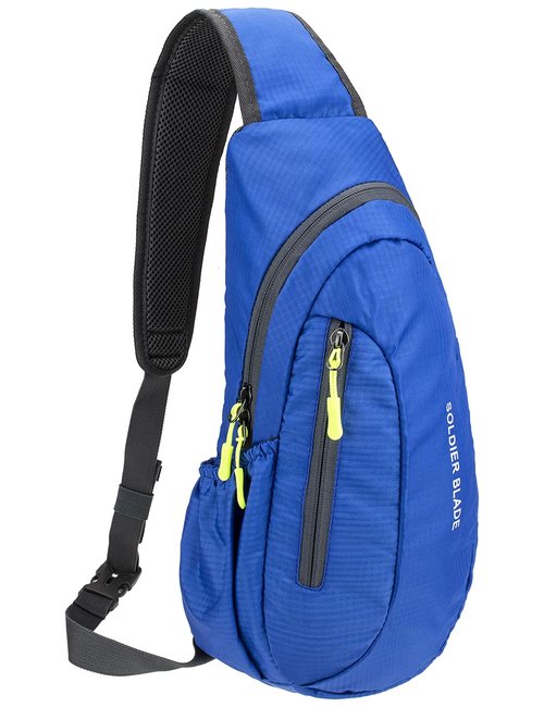 PivotWing Sling Bags for Men Womens Lightweight Small One Strap Chest Side Bag Mini Crossbody Day Pack Everyday Sling Backpack Bodybag for Trip Gym Outdoor Dog Walking Blue