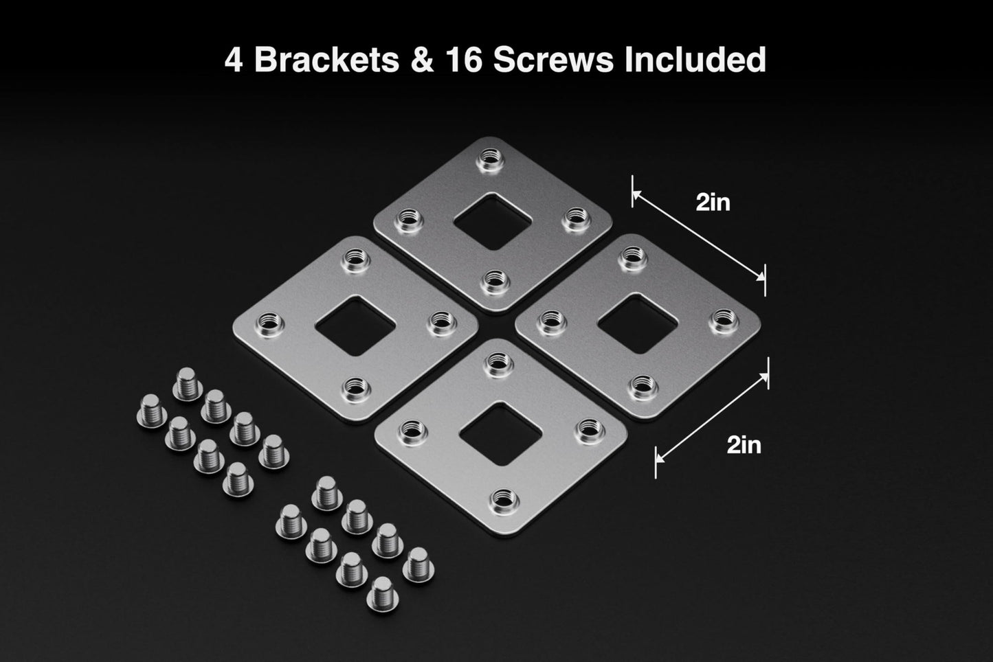 GuineaLoft™ F4 Bracket Set - 4-Hole Flat Bracket Set w/ 4 Brackets and 16 Screws - Guinea Loft Exclusive