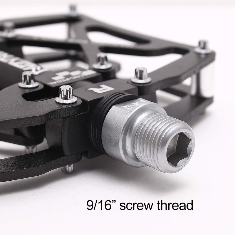 MZYRH Mountain Bike Pedals, Ultra Strong Colorful CNC Machined 9/16" Cycling Sealed 3 Bearing Pedals(Black 3 Bearings)