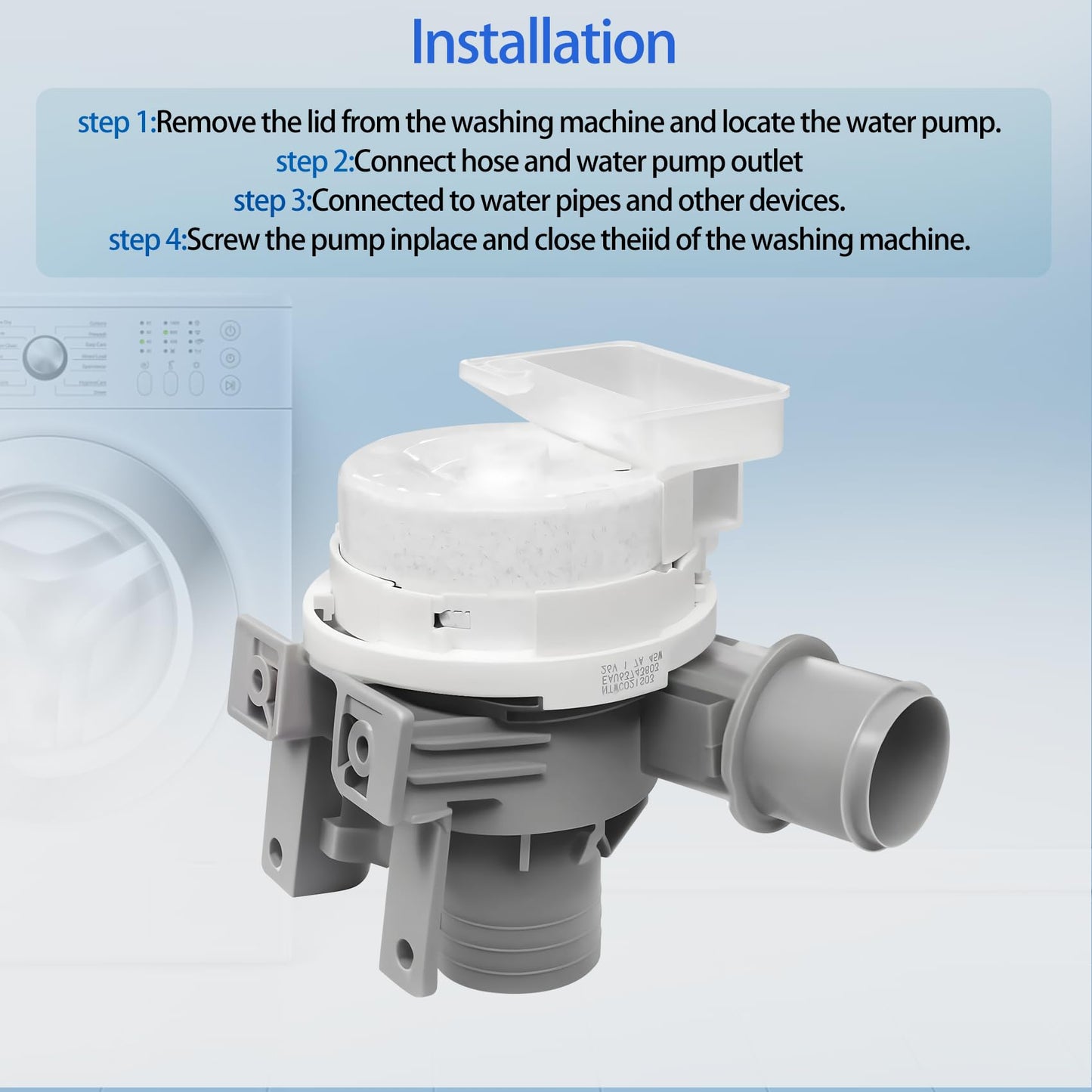 WT7400CW WT7300CW WT7405CW Washer Drain Pump Fit for Lg WT6105CW WT7300CV WT7305CV WT7400CV WT7155CW WT7005CW WT7900HBA WT7900HBA WT7405CV WT7800CW Washing Machine