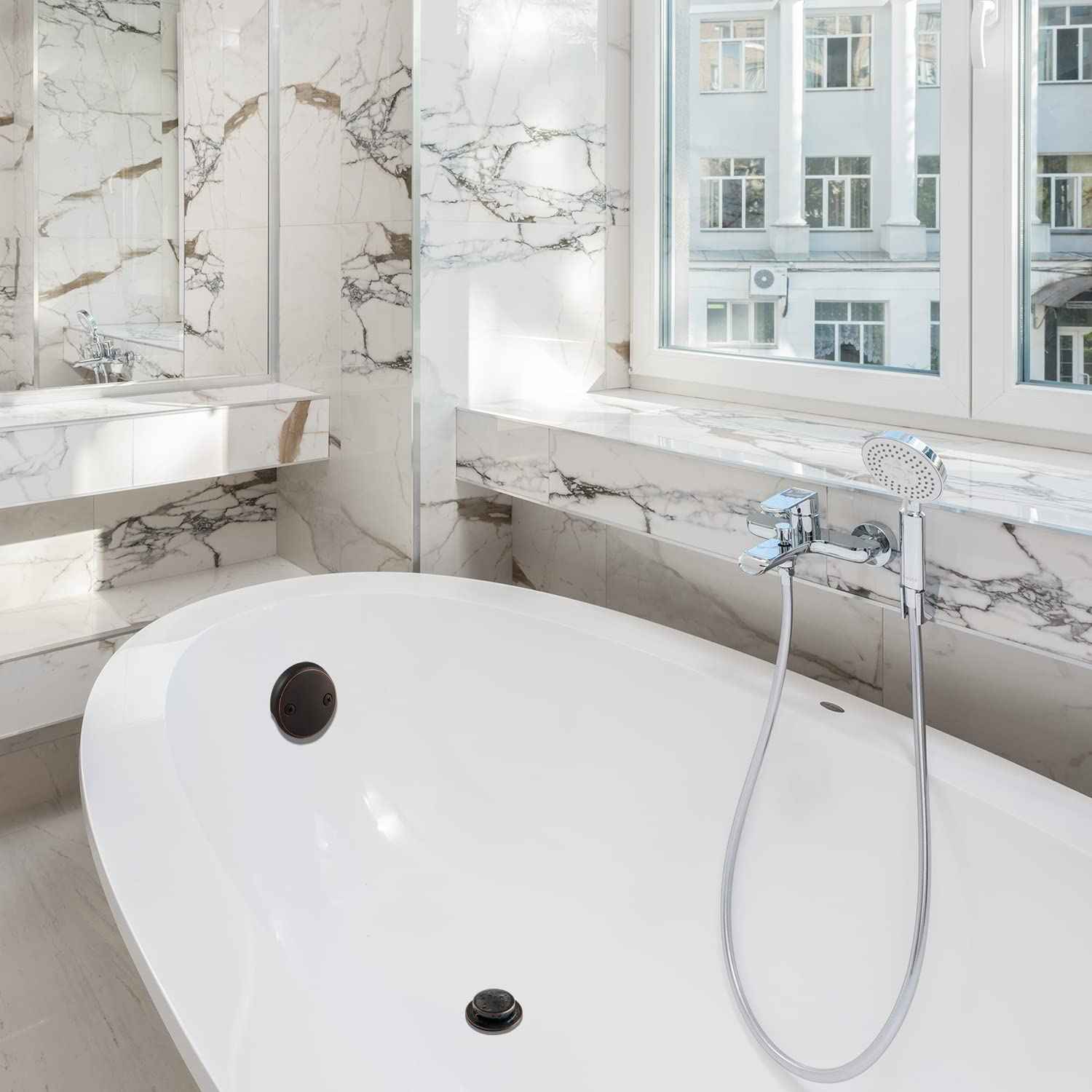 CalcMetal Tip-Toe Bathtub Drain Stopper with ABS Plastic Bushing, Fits in 1-1/2 Inch or 1-3/8 Inch Inner, Easy to Install, Venetian Bronze