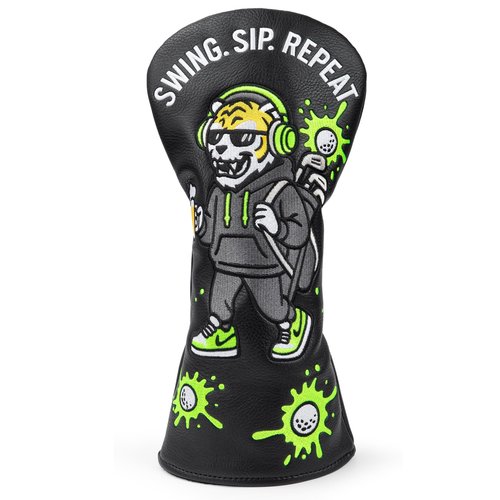 Golf Club Cover Funny Tiger Embroidery Driver Headcover Fariway Wood Headcovers Hybrid Covers Leather Golf Head Cover for Most Brand (for Driver)