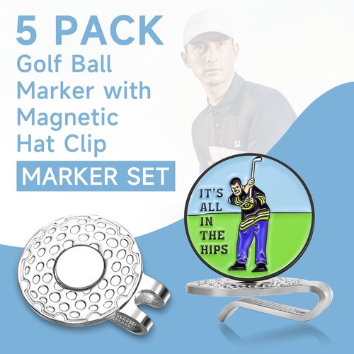 ELIUNG Magnetic Golf Hat Clips, Funny Golf Ball Markers with Magnetic Clip, Enamel Golf Ball Markers for Men Women Kids Golf Accessories and Gifts
