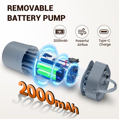 GOTIDY Jeep Mattress with Wireless Air Pump, 10inch SUV Air Mattress Camping Bed for Jeep Wrangler JK JKU JL JLU Unlimited 4 Door Ford Bronco Subaru Forester