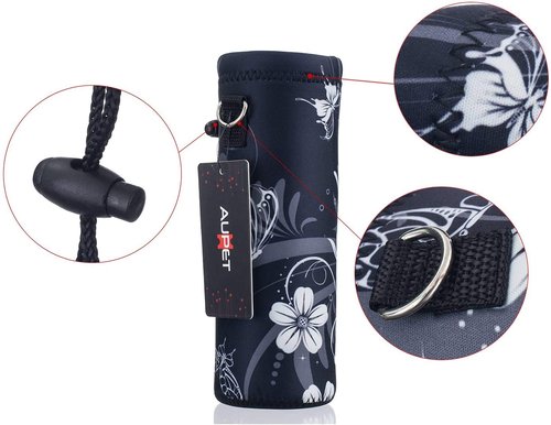 AUPET Water Bottle Carrier,Insulated Neoprene Water bottle Holder Bag Case Pouch Cover 1000ML or 750ML,Adjustable Shoulder Strap, Great for Stainless Steel and Plastic Bottles