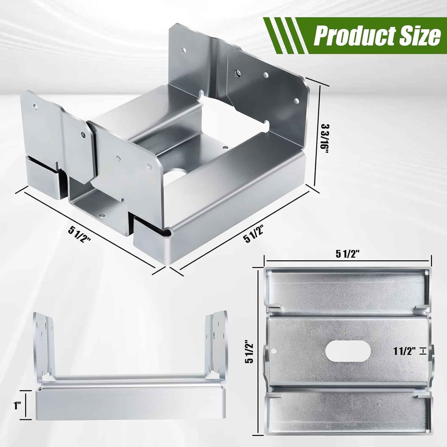 Heavy-Duty 6-Pack 6x6 Post Base Anchors - Adjustable Galvanized Bracket Kit for Decks & Patios