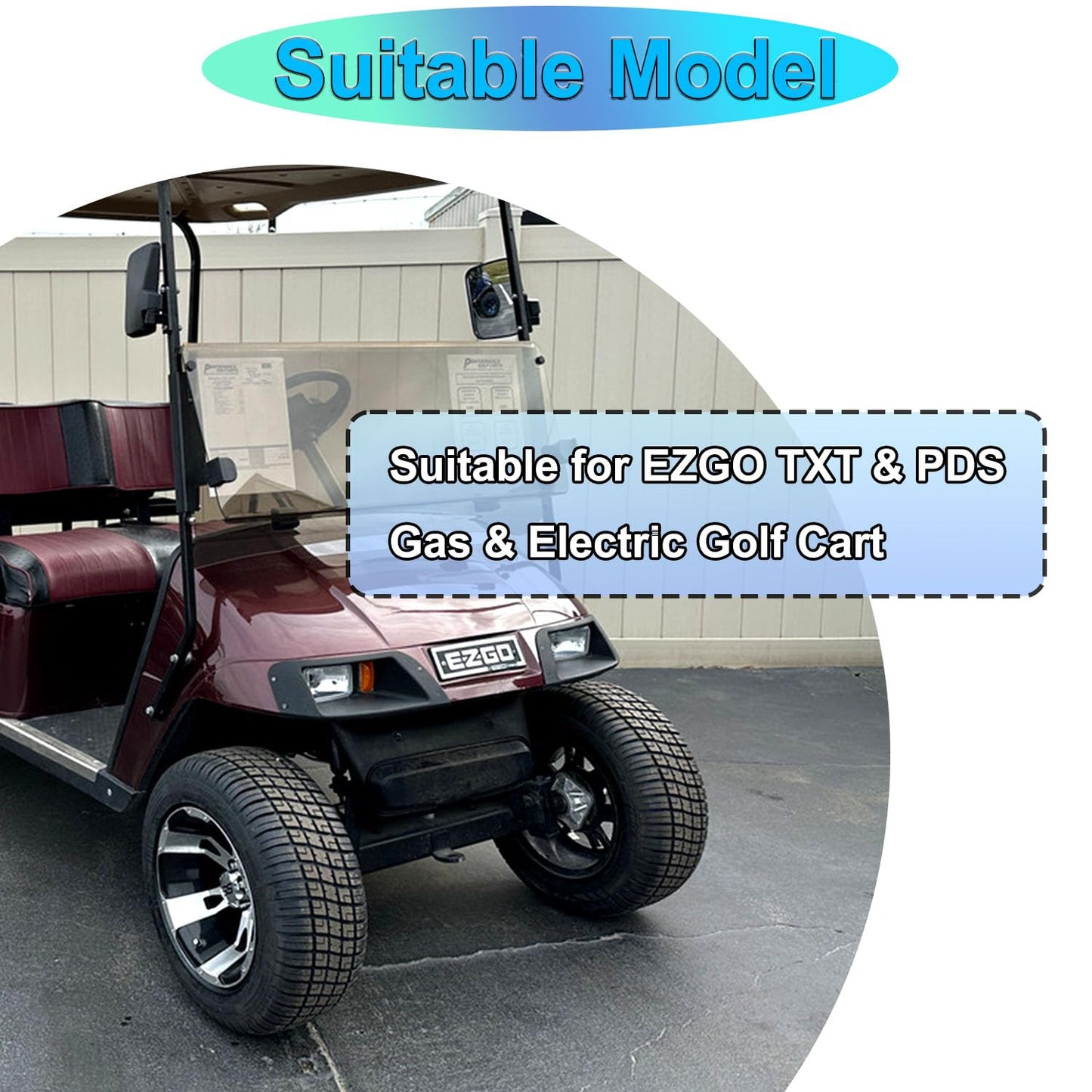 EZGO TXT Front Emblem, Golf Cart Replacement Decal, EZGO Name Plate and Fornt Badge, TXT Golf Cart Accessories, OEM#: 71037G01, 9.25" X 2.7"