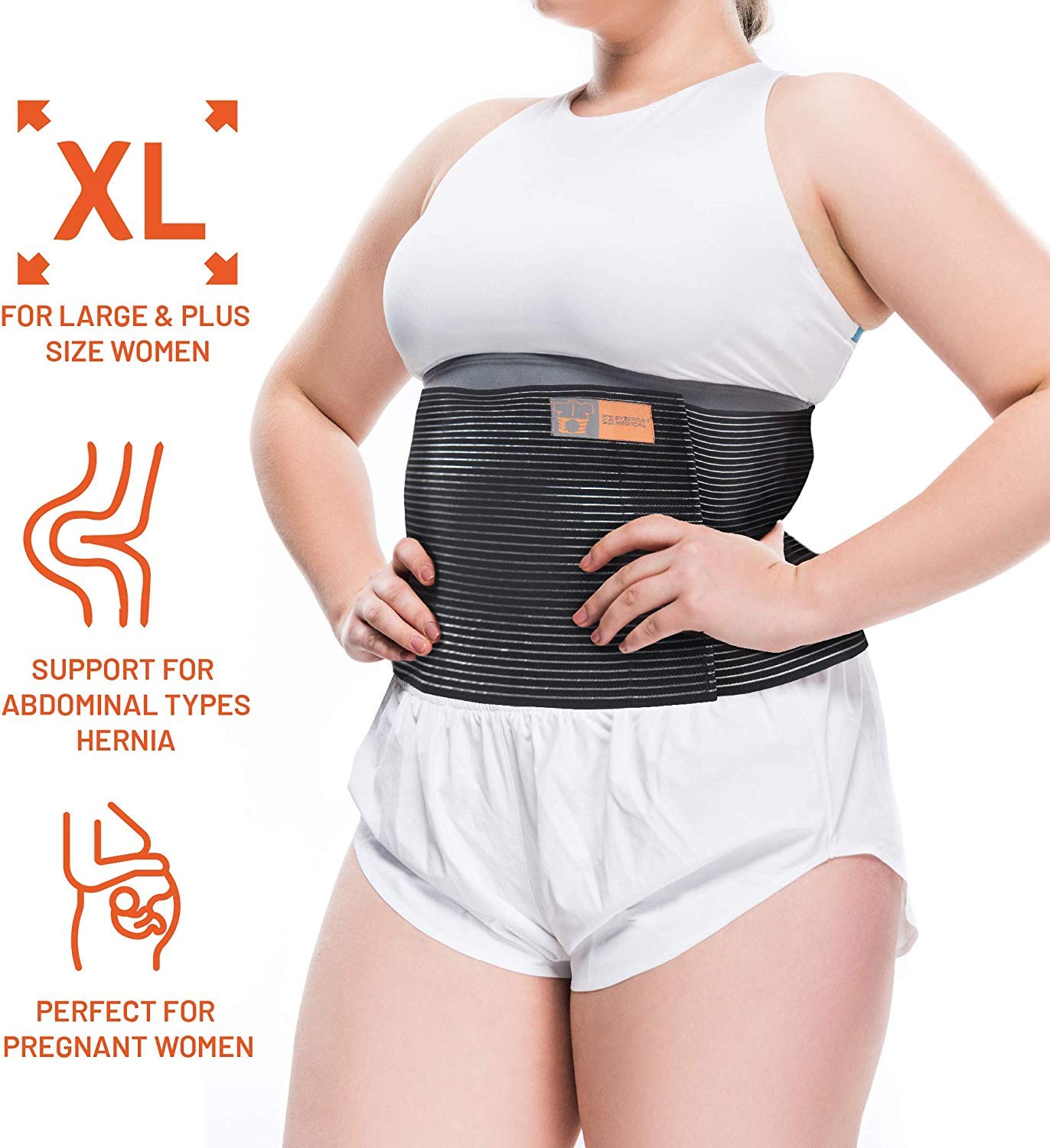 Everyday Medical Plus Size Umbilical Hernia Belt for Women | Hernia Binder for Men | Navel, Ventral & Incisional | Abdominal Support | XXL/2XL
